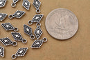 Antique Silver Plated Diamond Shape Charms