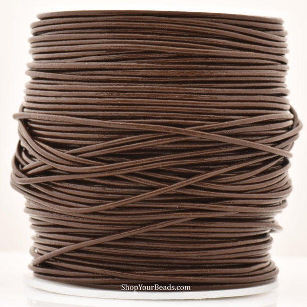 Natural Tan Brown Leather Cord Round 