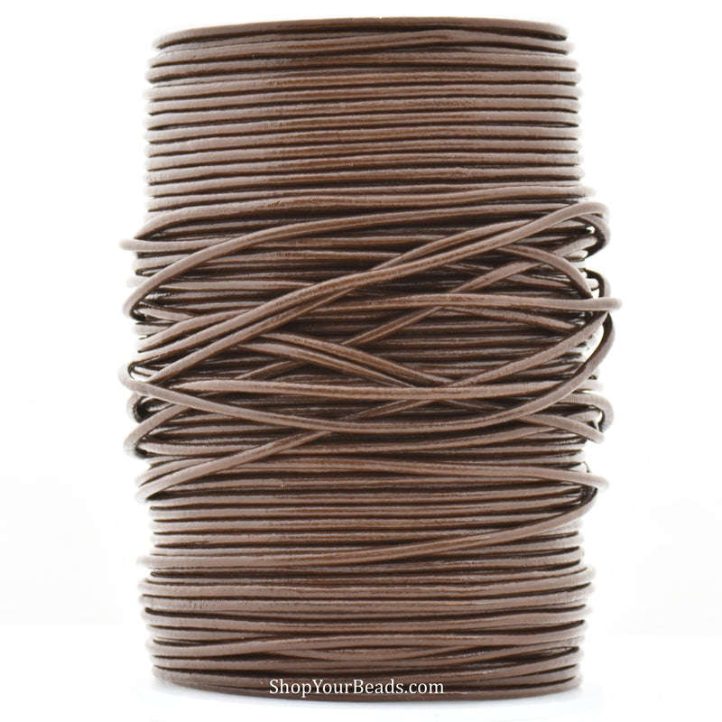 Natural Tan Brown Leather Cord Round For Jewelry Makings 