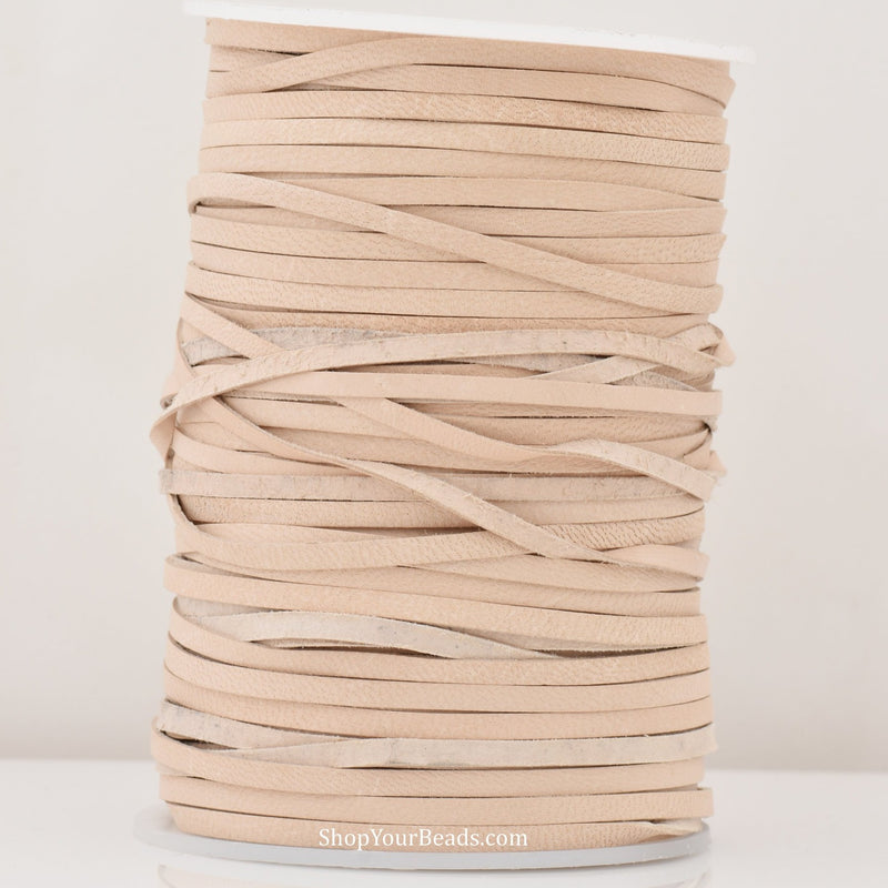 Natural Beige Leather Cord For DIY Jewelry 