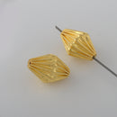 Gold Bicone Corrugated Beads For Jewelry Makings 