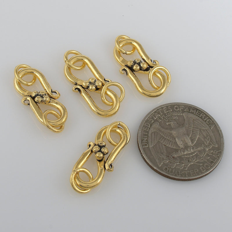 Antique Gold Plated S Hook Clasps