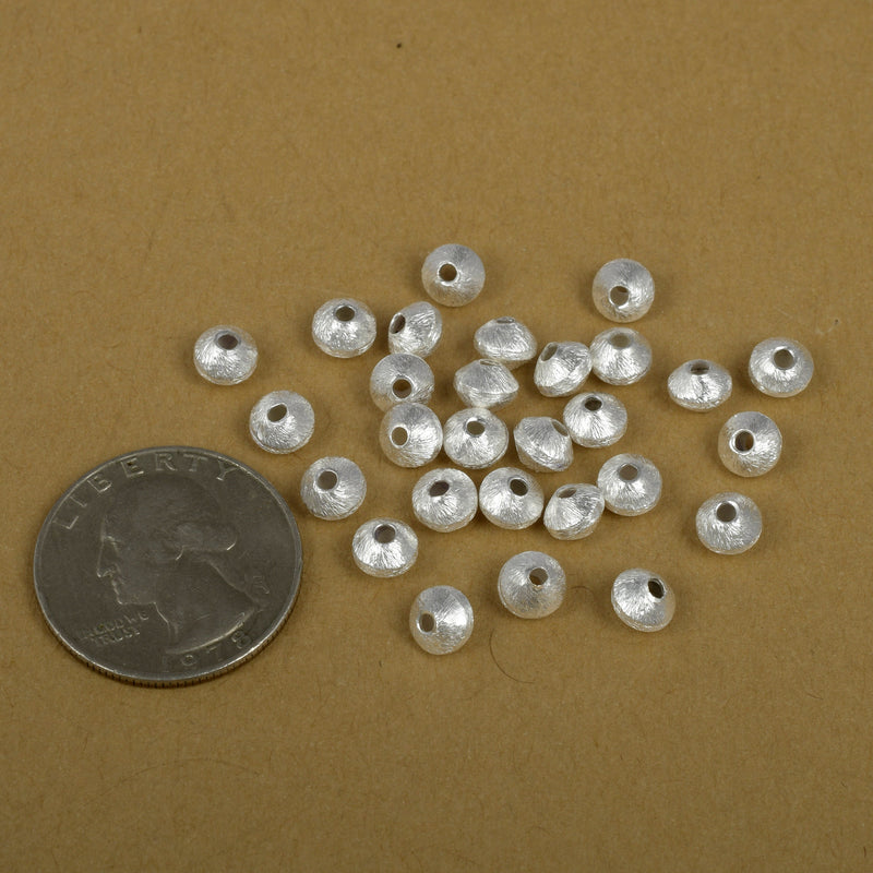Silver Plated 6mm Bi-cone Saucer Spacer Beads