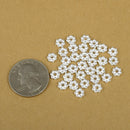 6mm Silver Plated Daisy Heishi Spacer Beads