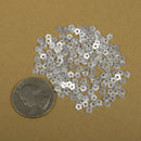 Silver Plated Flower Heishi Flat Disc Spacer Beads - 4mm