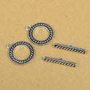 Antique Silver Twisted Toggle Clasps For Jewelry Makings