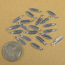 Antique Silver Plated Leaf Nature Charms - 17x5mm