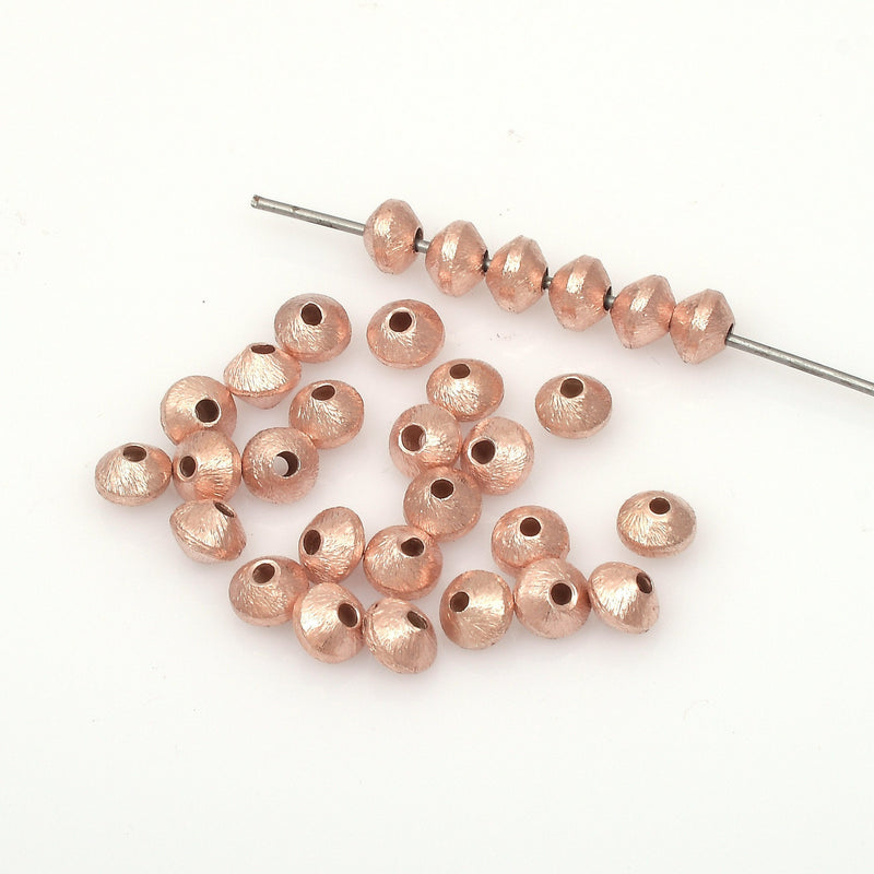 Rose Gold Bicone Saucer Beads For Jewelry Makings 