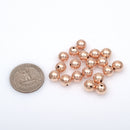 8mm Rose Gold Plated Round Ball Spacer Beads