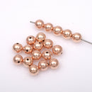 Rose Gold Shiny Ball Round Spacers Beads For Jewelry Makings 