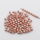 Rose Gold Shiny Ball Round Spacer Beads For Jewelry Makings 