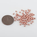 Rose Gold Plated 4mm Corrugated Ball Spacer Beads