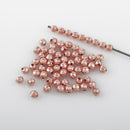 Rose Gold Corrugated Round Ball Beads For Jewelry Makings 