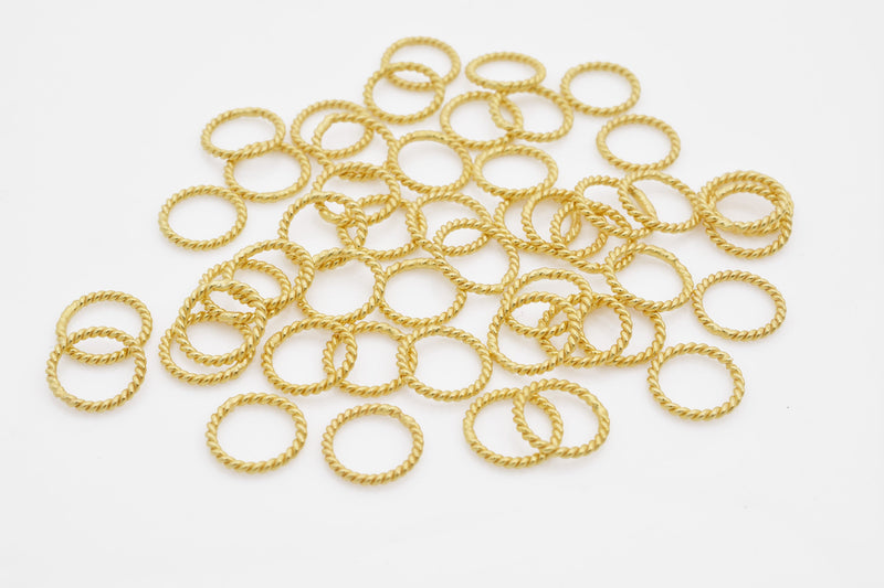 Gold Twisted Closed Jump Rings For Jewelry Makings