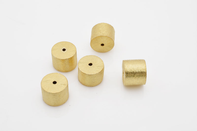 Gold Brushed Spacers Barrel Beads For Jewelry Makings 