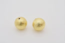 Gold Round Brushed Ball Beads For Jewelry Makings 