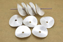 Silver Brushed  Spacers Wavy Heishi Disc Beads For Jewelry Makings
