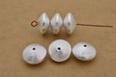 Silver Brushed Bicone Saucer Beads For Jewelry Makings 