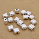 Silver Plated 6mm Square Cushion Spacer Beads