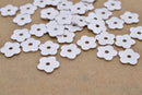 Silver Flower Brushed Flat Spacers Heishi Disc Beads 