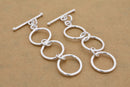 3 Rings Silver Toggle Clasps For Jewelry Makings