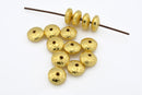 Gold Floral Print Saucer Beads For Jewelry Makings 