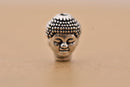 Antique Silver Buddha Face Spacer Beads - 10mm