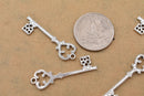 Antique Silver Plated Skeleton Vintage Keys Charms