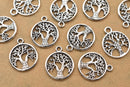 Antique Silver Tree Of Life Pendant Charms For Jewelry Makings 