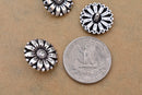 Antique Silver Plated Flower Button Closures Clasps