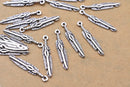 Antique Silver Feather Pendant Charms For Jewelry Makings 