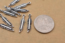 Antique Silver Plated Feather Charms - 25x5mm
