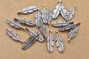 Antique Silver Feather Pendant Charms For Jewelry Makings 