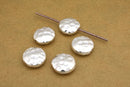 Silver Hammered Saucer Beads For Jewelry Makings 