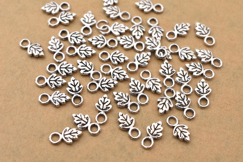 Antique Silver Leaf Pendant Charms For Jewelry Makings 