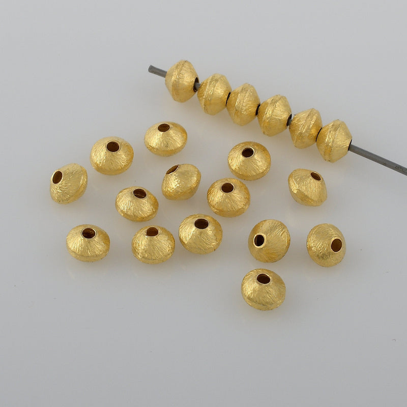 Gold Brushed Bicone Saucer Beads For Jewelry Makings 