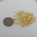 Gold Plated Heishi Flower Flat Disc Spacer Beads - 4mm