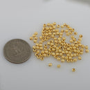 Gold Plated 3mm Corrugated Ball Spacer Beads