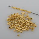 Gold Plated 3mm Corrugated Ball Spacer Beads