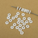 6mm Silver Plated Daisy Heishi Spacer Beads