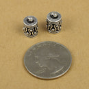 Silver Plated Antique Bali End Caps