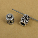 Silver Plated Antique Bali End Caps