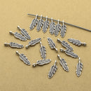 Antique Silver Feather Pendant Charms For Jewelry Makings 