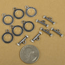 Antique Silver Plated Bali Toggle T Bar Clasps - 15mm