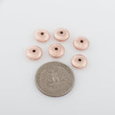 Rose Gold Plated 10mm Saucer Spacer Beads