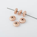 Rose Gold Brushed Saucer Beads For Jewelry Makings 