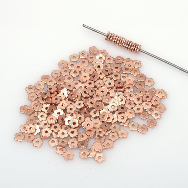 Rose Gold Brushed Spacers Wavy Heishi Disc Beads For Jewelry Makings