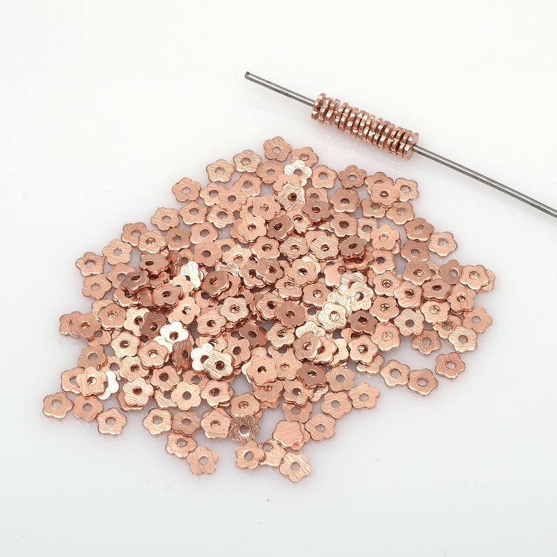 Rose Gold Brushed Spacers Wavy Heishi Disc Beads For Jewelry Makings