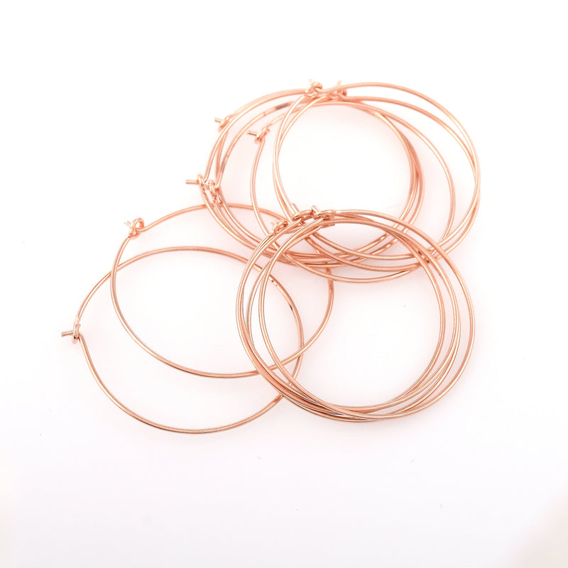 Rose Gold Ear Wire Ear Hoops Parts For Earring Makings 