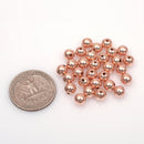 6mm Rose Gold Plated Round Ball Spacer Beads